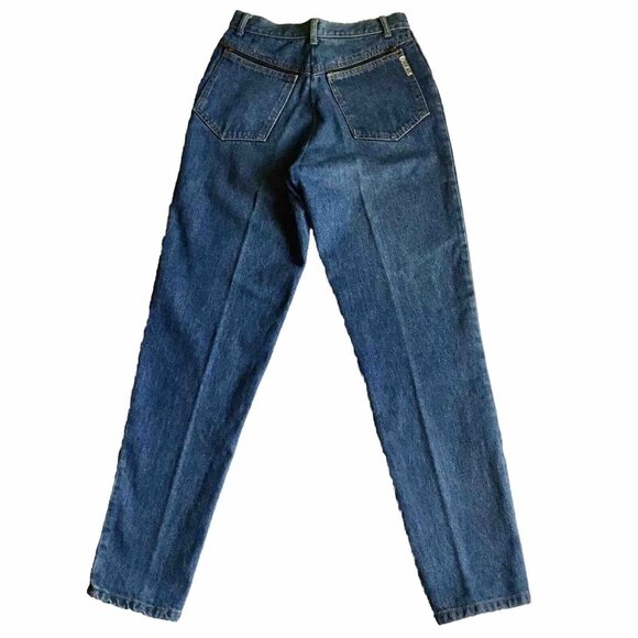 Vintage 80's Cherokee Women's Mom Tapered Jeans Size 11 26Wx28.5L Zipper Pockets - Picture 3 of 9